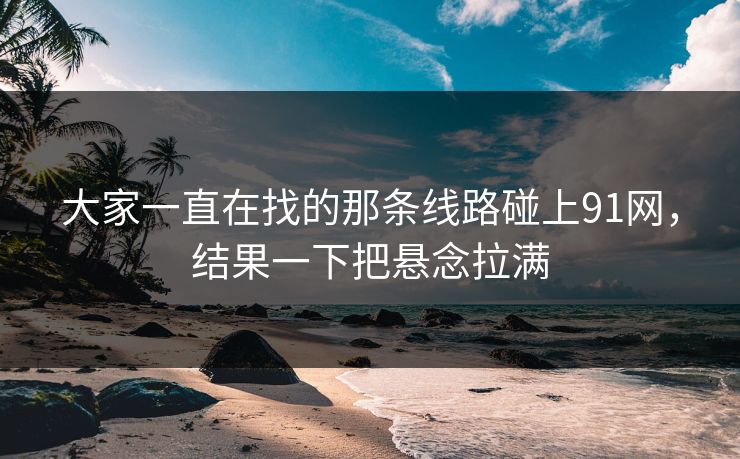 大家一直在找的那条线路碰上91网，结果一下把悬念拉满