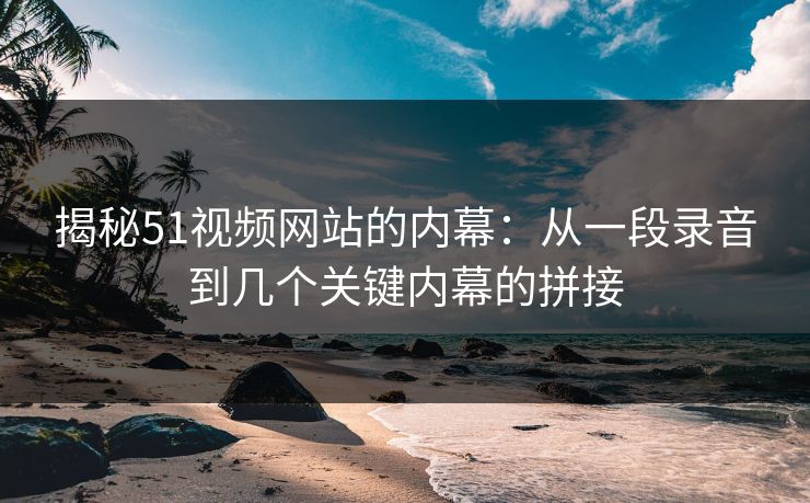 揭秘51视频网站的内幕：从一段录音到几个关键内幕的拼接